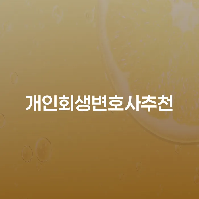 개인회생절차 채무조정제도을 이용하여 준비해야