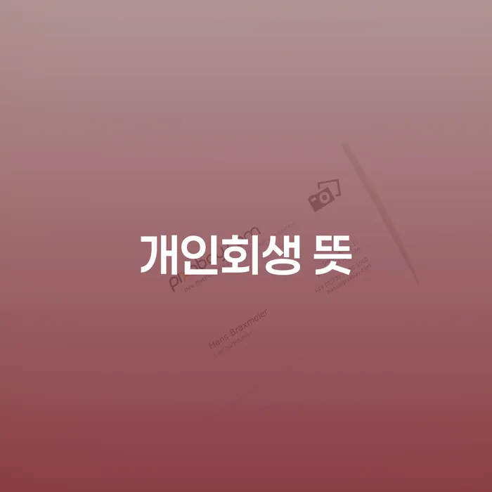 개인회생면책결정 개인회생 처리방법 검토를 한 다음에는