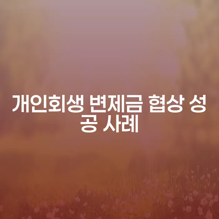 개인회생 변제금 협상을 통해 채무 해결할 수 있을까요?