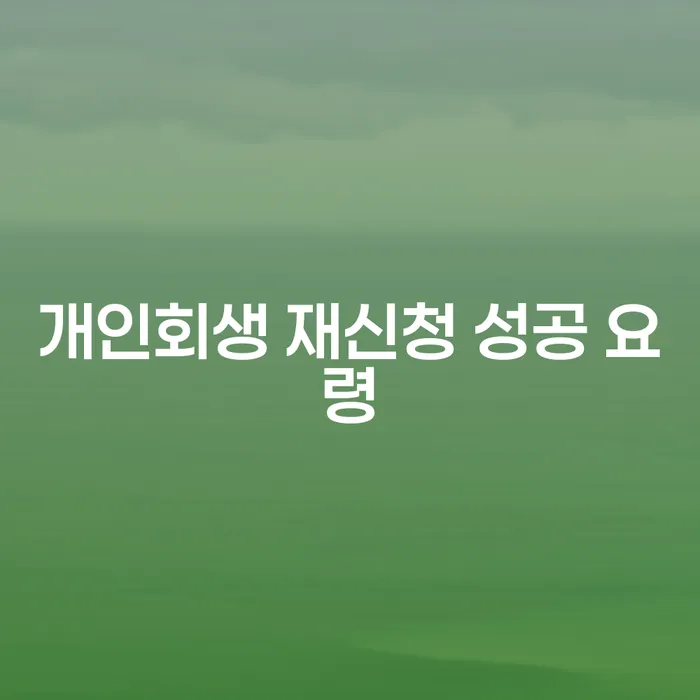 개인회생 재신청: 어떻게 성공할 수 있을까요?