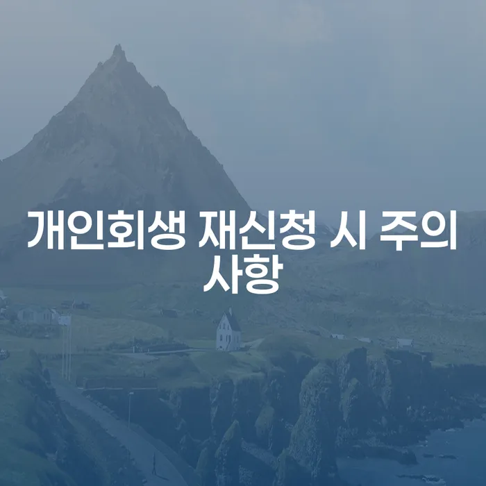 개인회생 재신청 시 주의사항은 무엇일까요?