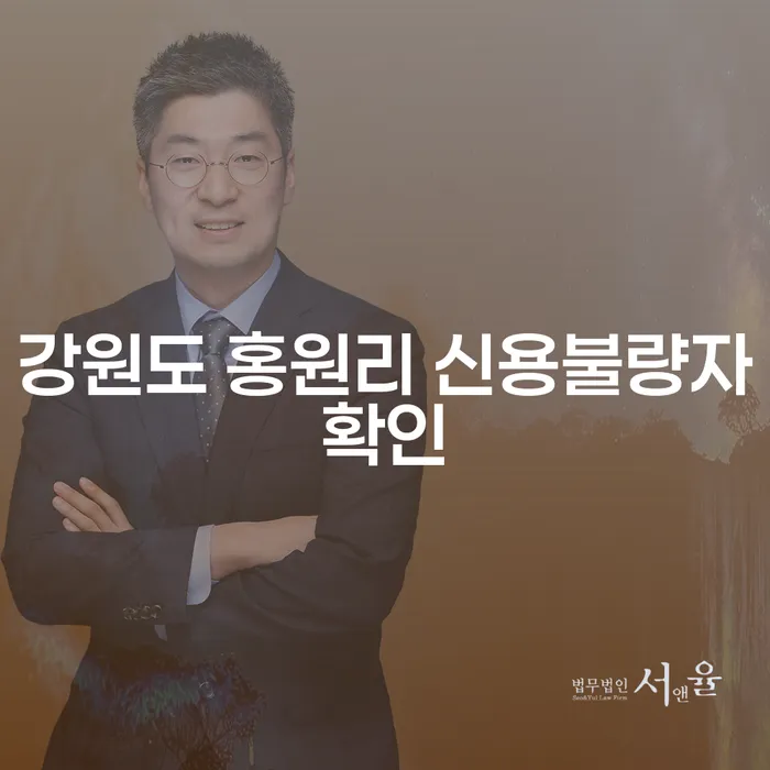 강원도 홍원리에서 신용불량자, 어떻게 파산법무사의 도움을 받을 수 있을까요?